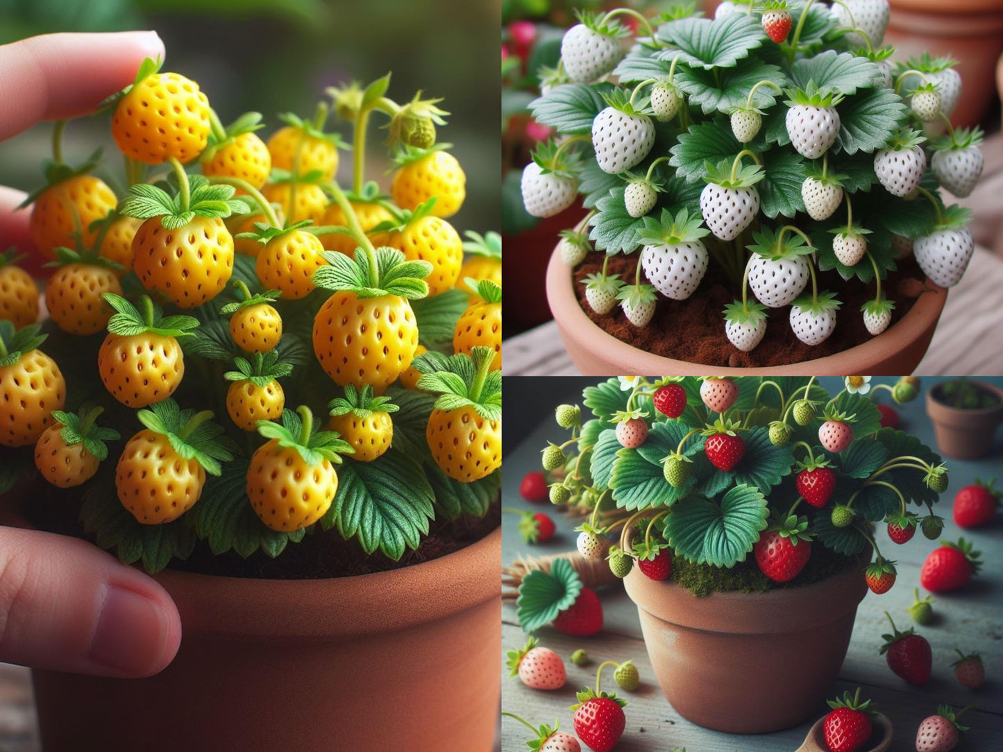 25+ Seeds- Dwarf Strawberry Fruit Seeds For Planting- Grow Indoor-Outdoor (White)