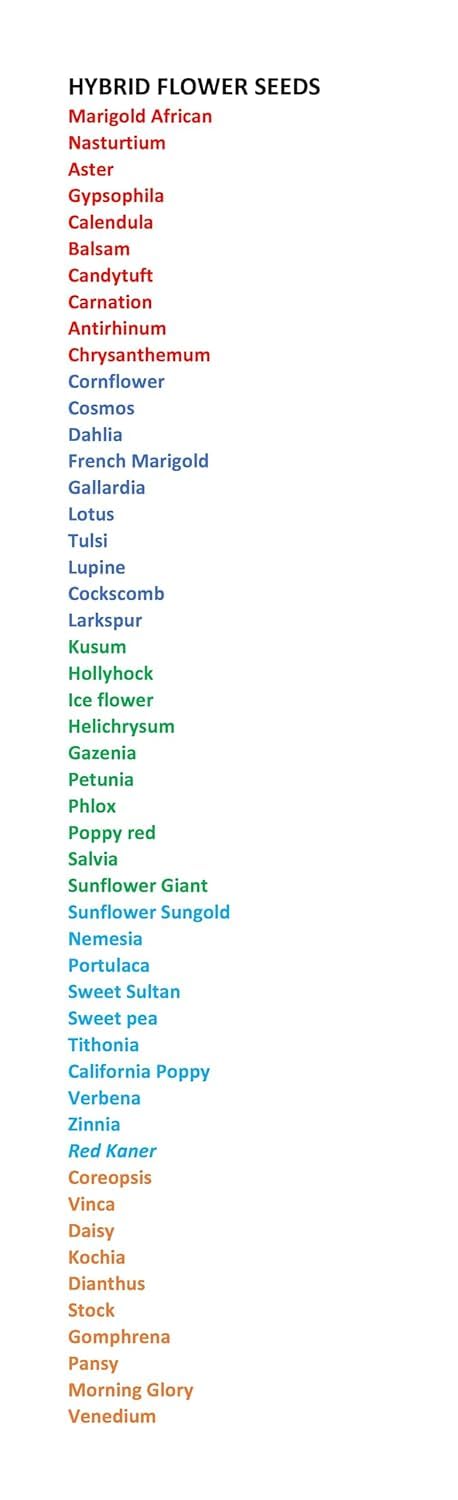 Low Maintenance Hybrid Flower Seeds Combo Pack- All Year Flower Seeds Supply (50 VARIETIES)