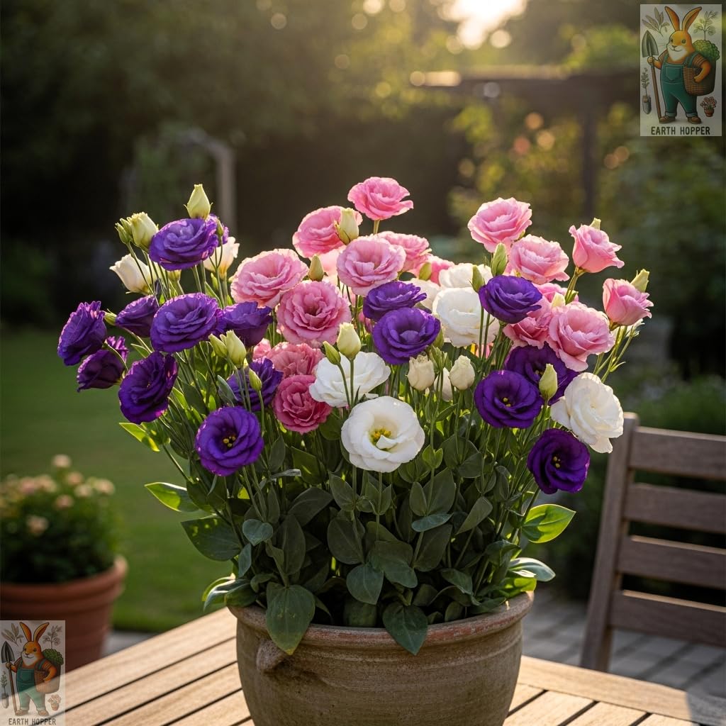 Earth Hopper 50+ SEEDS Lisianthus Flower Mix Colors Seed Pack, Easy Care & Fragrant & Air Purifying for Indoor & Outdoor Gardening