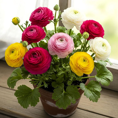 50 Seeds Ranunculus Flower Mix Colors Pack for Gardening, Low Maintenance, Air Purifying, Grow All Seasons