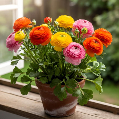 50 Seeds Ranunculus Flower Mix Colors Pack for Gardening, Low Maintenance, Air Purifying, Grow All Seasons