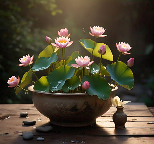Pink Lotus Flower Seeds for Small Gardens - 15 Seeds, Compact Growth, Easy Maintenance