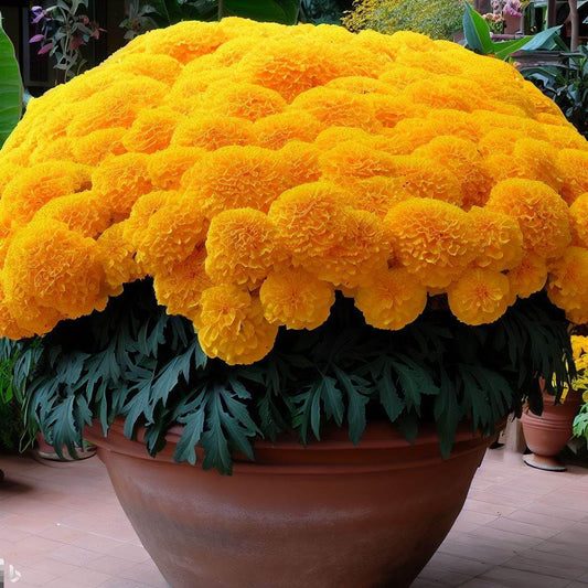 Earth Hopper 100+ Seeds- Marigold African High Yield Hybrid Flower Seeds For Gardening