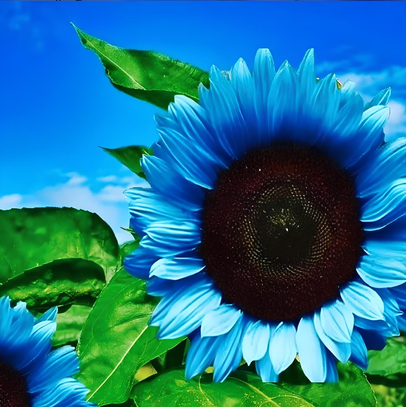 Earth Hopper -35+ Seeds- Midnight Blue Sunflower Seeds Rare Ornamental Bright Blue Non-GMO Flower Seeds for Planting Home Garden