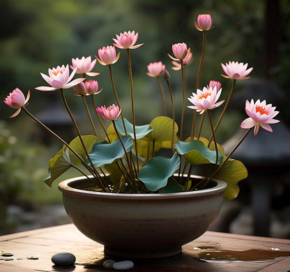 Pink Lotus Flower Seeds for Small Gardens - 15 Seeds, Compact Growth, Easy Maintenance
