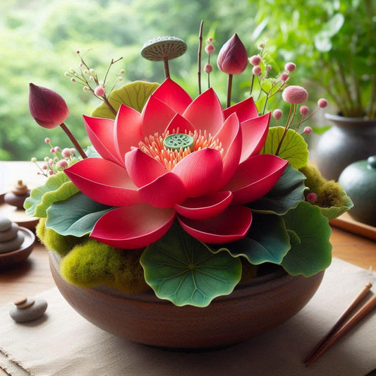 25+ Seeds- Hybrid Red Bowl Lotus Flower Seeds- Grow Year Round- Indoor & Outdoor