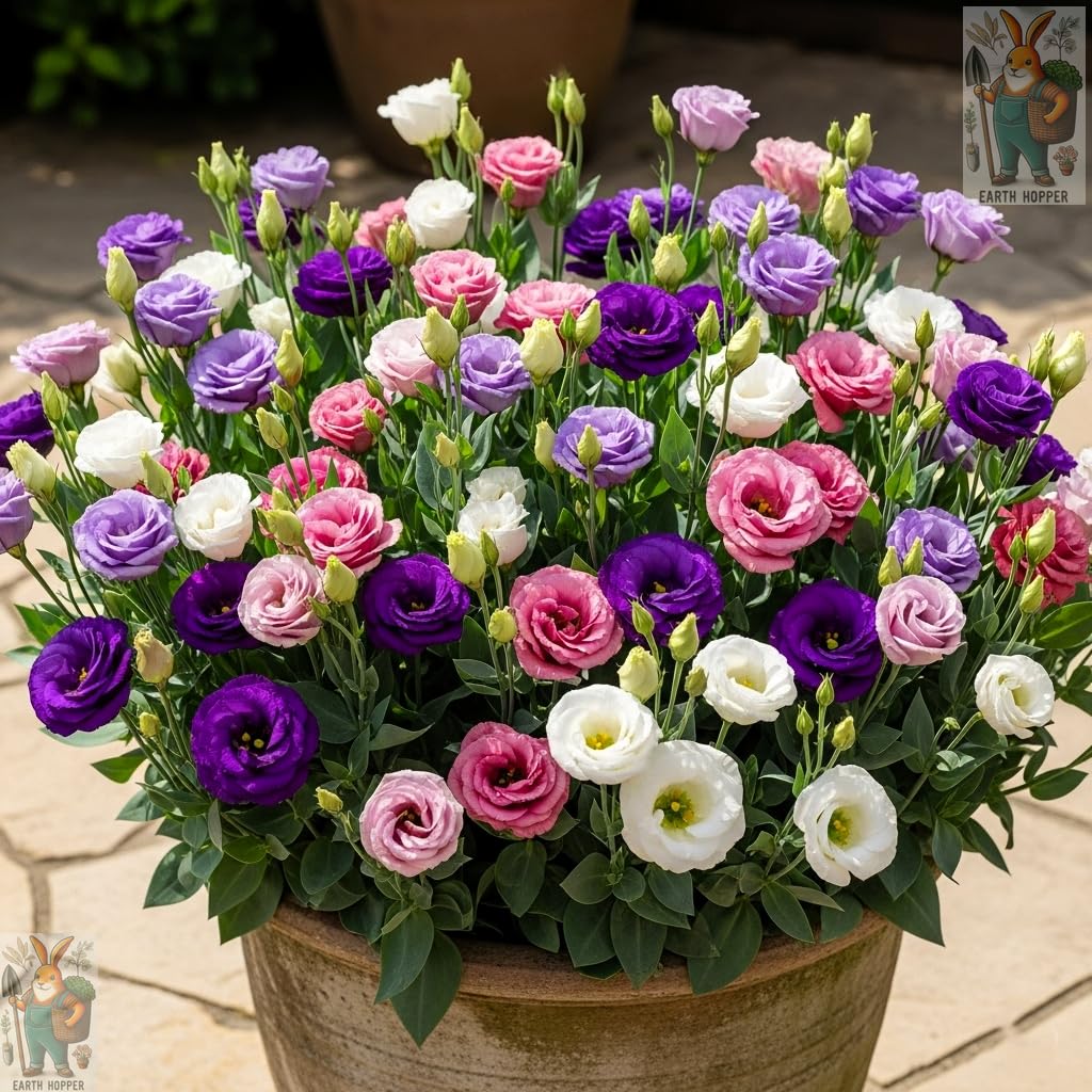Earth Hopper 50+ SEEDS Lisianthus Flower Mix Colors Seed Pack, Easy Care & Fragrant & Air Purifying for Indoor & Outdoor Gardening