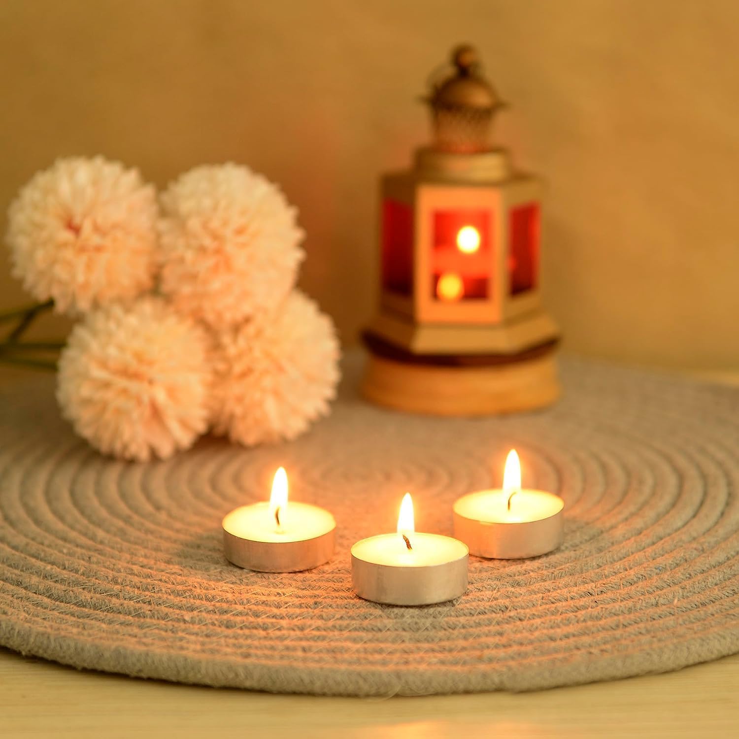 Tealight Candle Diya Holder Rangoli Set for Floor Decoration- Diwali, Navratri, Indian Festival Home Decor