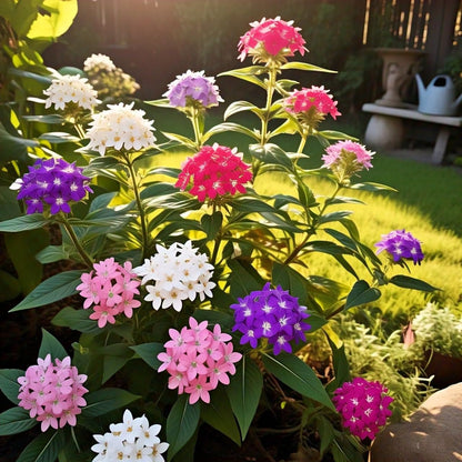 Earth Hopper Pentas Lucky Star Mix F1 Flower Seeds- 35 Seeds Pack - Grow Year Round - All India