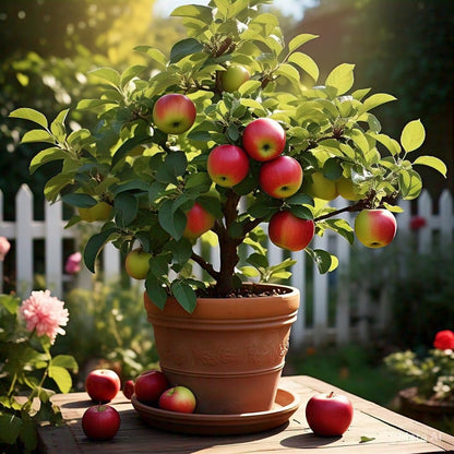 Compact Fruit Garden Seeds Pack - Dwarf Apple, Grapes, Guava, Orange (40 Seeds) - Easy Care
