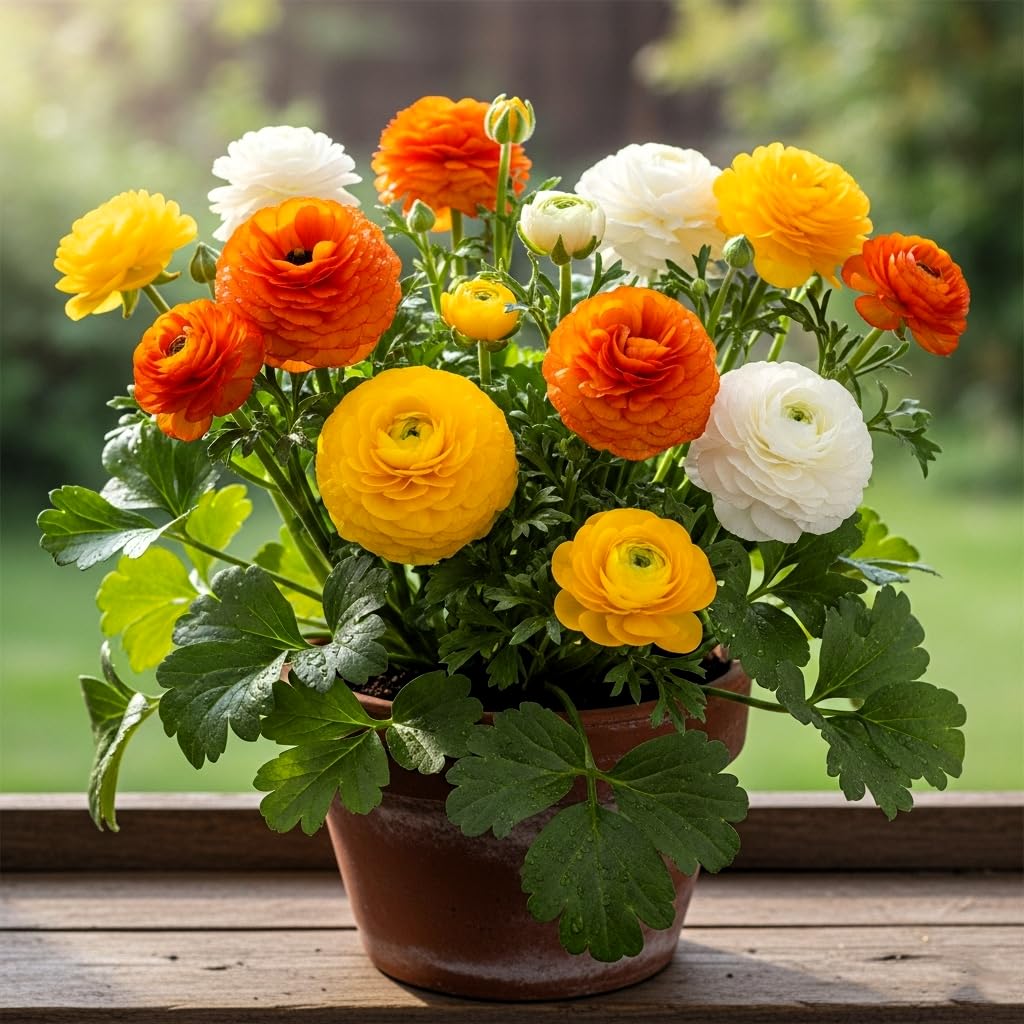 50 Seeds Ranunculus Flower Mix Colors Pack for Gardening, Low Maintenance, Air Purifying, Grow All Seasons