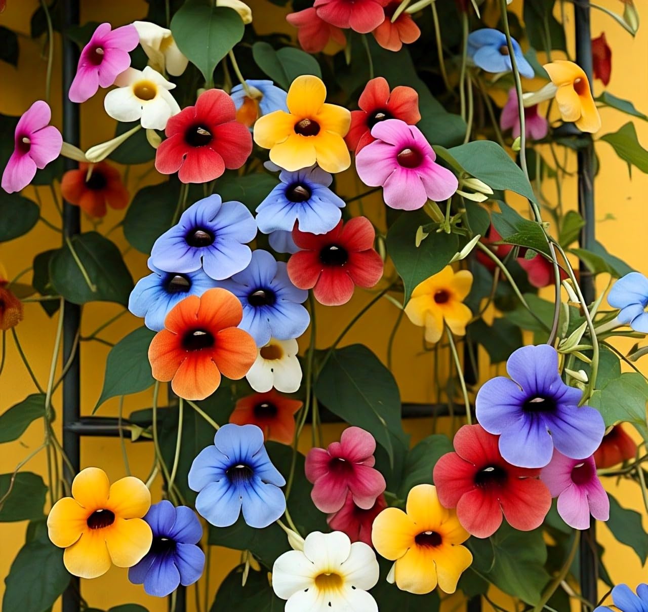 Earth Hopper Black Eyed Susan Thunbergia Mix Hybrid Flower Seeds - 50 Pcs, Easy to Grow & Care, Grow All India