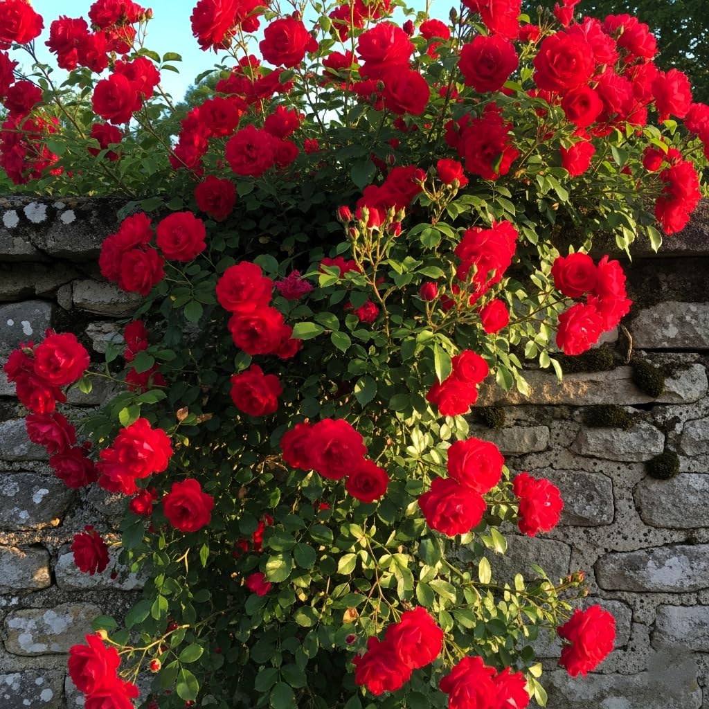 Earth Hopper Climbing Rose Hybrid Seeds Pack - Large Flowers- 70 Easy-to-Grow Seeds for Vibrant Blooms, Suitable for All Indian Climates (RED)