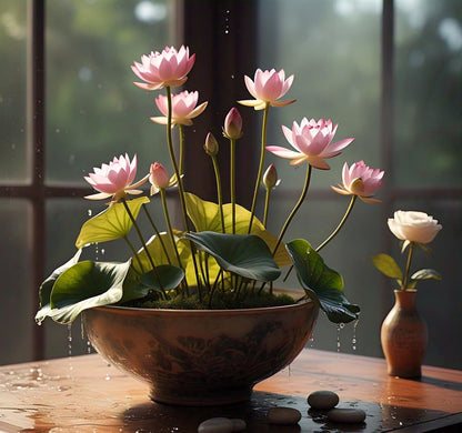 Pink Lotus Flower Seeds for Small Gardens - 15 Seeds, Compact Growth, Easy Maintenance