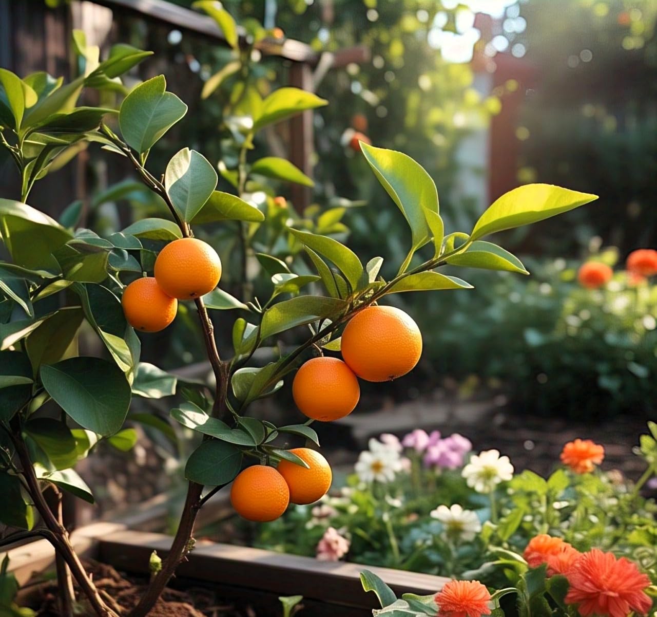 Compact Fruit Garden Seeds Pack - Dwarf Apple, Grapes, Guava, Orange (40 Seeds) - Easy Care