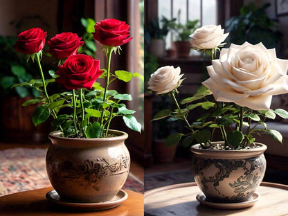 Earth Hopper 120+ SEEDS- HYBRID Rose Gulab Flower Seeds For Planting Home Garden (White, Green, Black, Purple, Blue, Red) 20+ Seeds Each