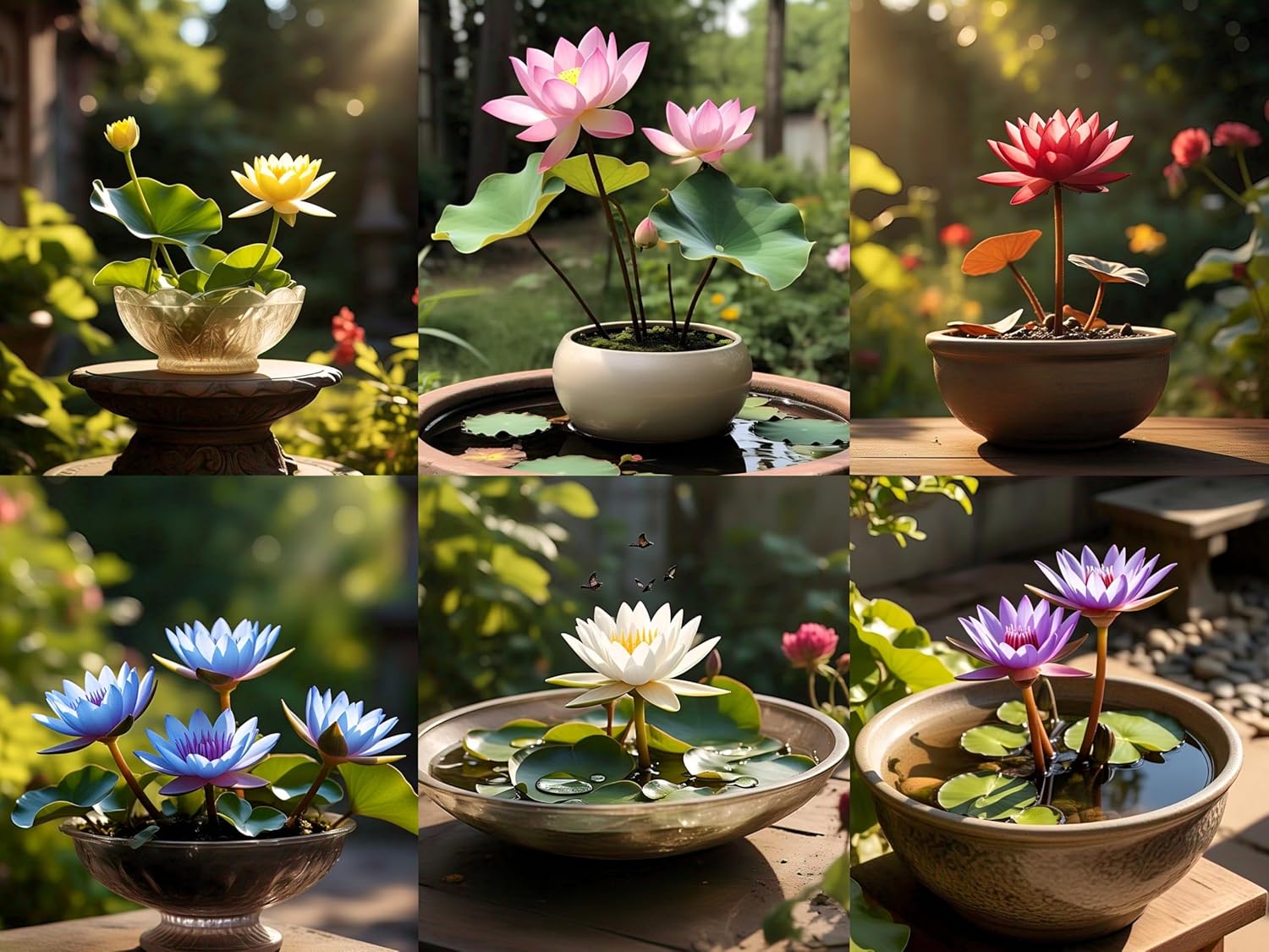 Earth Hopper Dwarf Lotus Hybrid Seeds - Mix Bowl, 60 Seeds Pack, Grow Indoor/Outdoor Both.