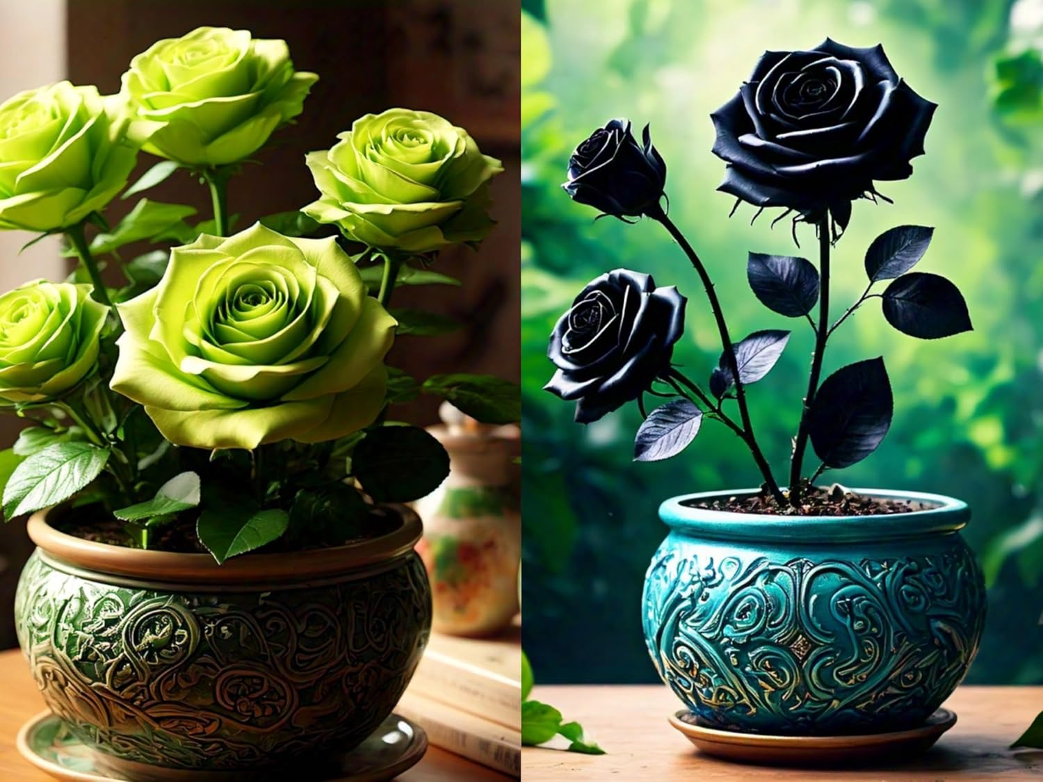 Earth Hopper 120+ SEEDS- HYBRID Rose Gulab Flower Seeds For Planting Home Garden (White, Green, Black, Purple, Blue, Red) 20+ Seeds Each