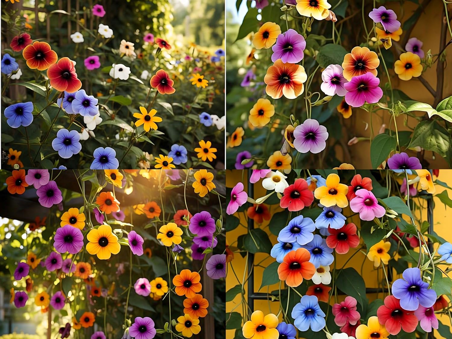 Earth Hopper Black Eyed Susan Thunbergia Mix Hybrid Flower Seeds - 50 Pcs, Easy to Grow & Care, Grow All India