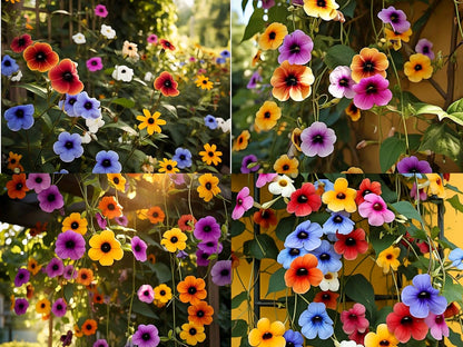 Earth Hopper Black Eyed Susan Thunbergia Mix Hybrid Flower Seeds - 50 Pcs, Easy to Grow & Care, Grow All India