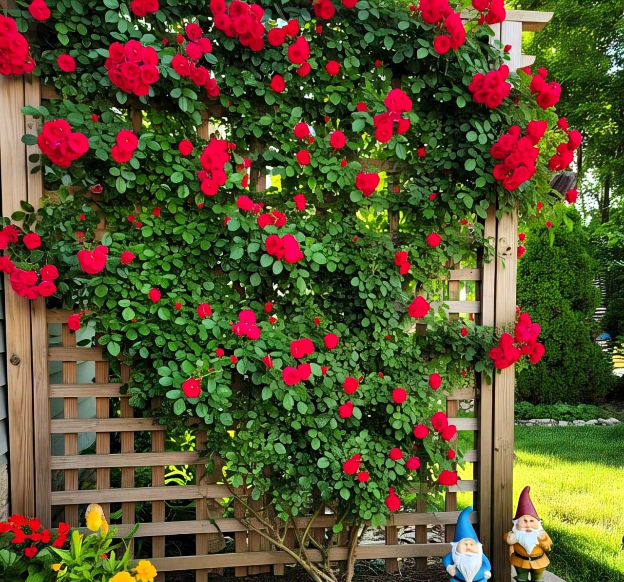 Earth Hopper Climbing Rose Hybrid Seeds Pack - Large Flowers- 70 Easy-to-Grow Seeds for Vibrant Blooms, Suitable for All Indian Climates (RED)