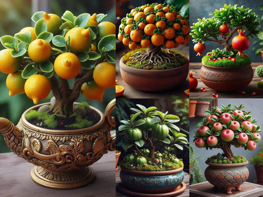 50+ SEEDS- HYBRID Dwarf Fruit Seeds Combo Orange,Apple, Orange, Pomegranate, Guava, Lemon 10 seeds Each