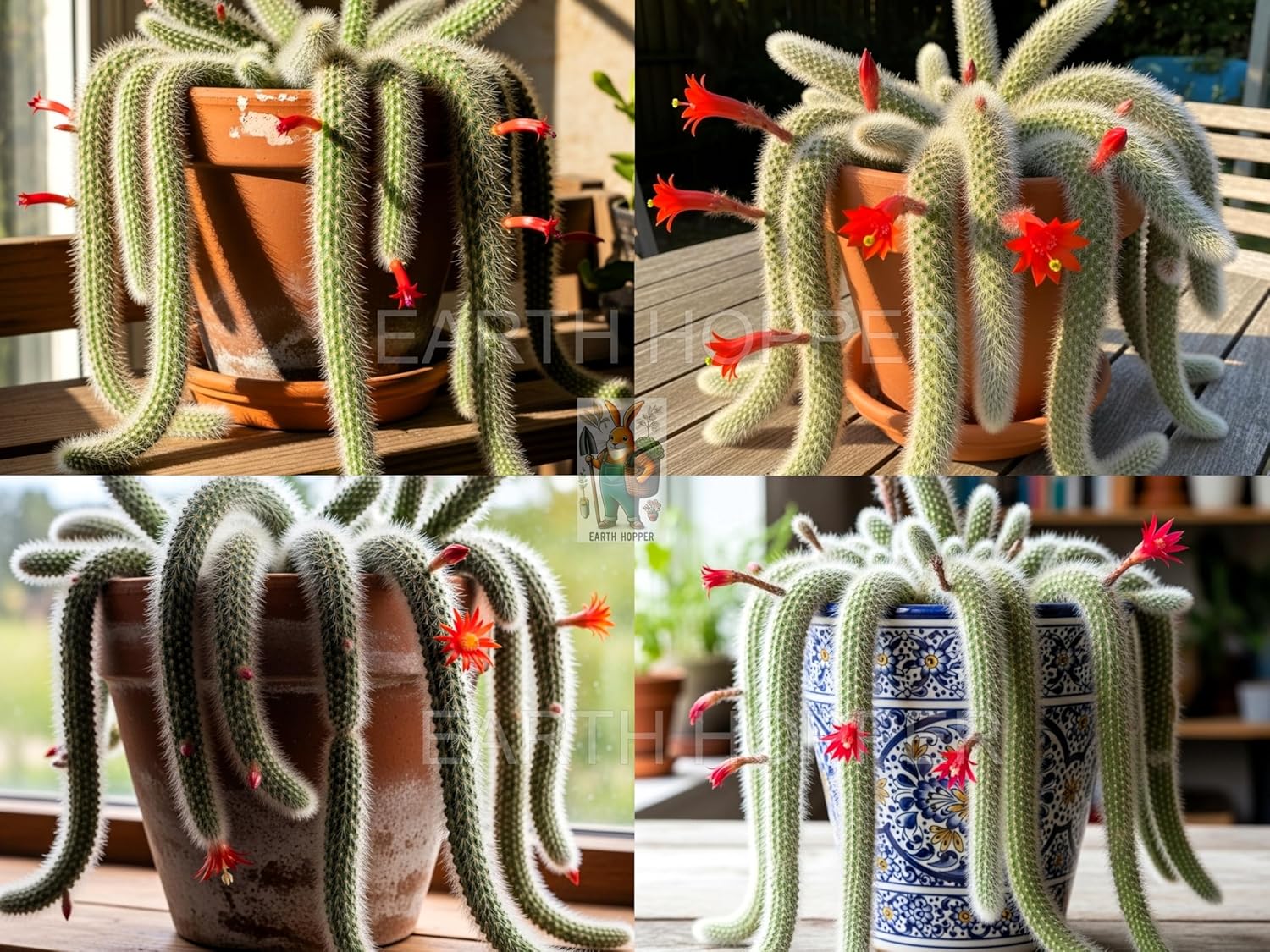 Earth Hopper All Season Monkey Tail Cactus Seeds - 50 Seeds Pack, Easy to Grow, Indoor Outdoor Plant, Natural Air Purifier