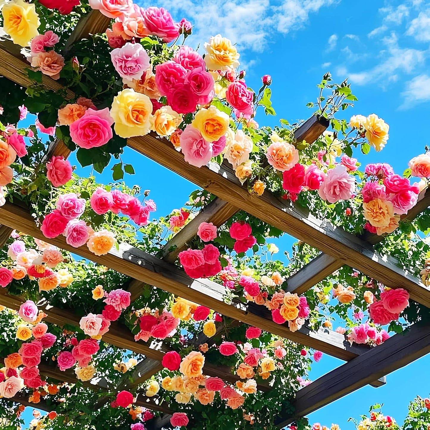 200+ SEEDS- Hybrid Climbing Rose Flower Mix Seeds, Year-Round Blooms